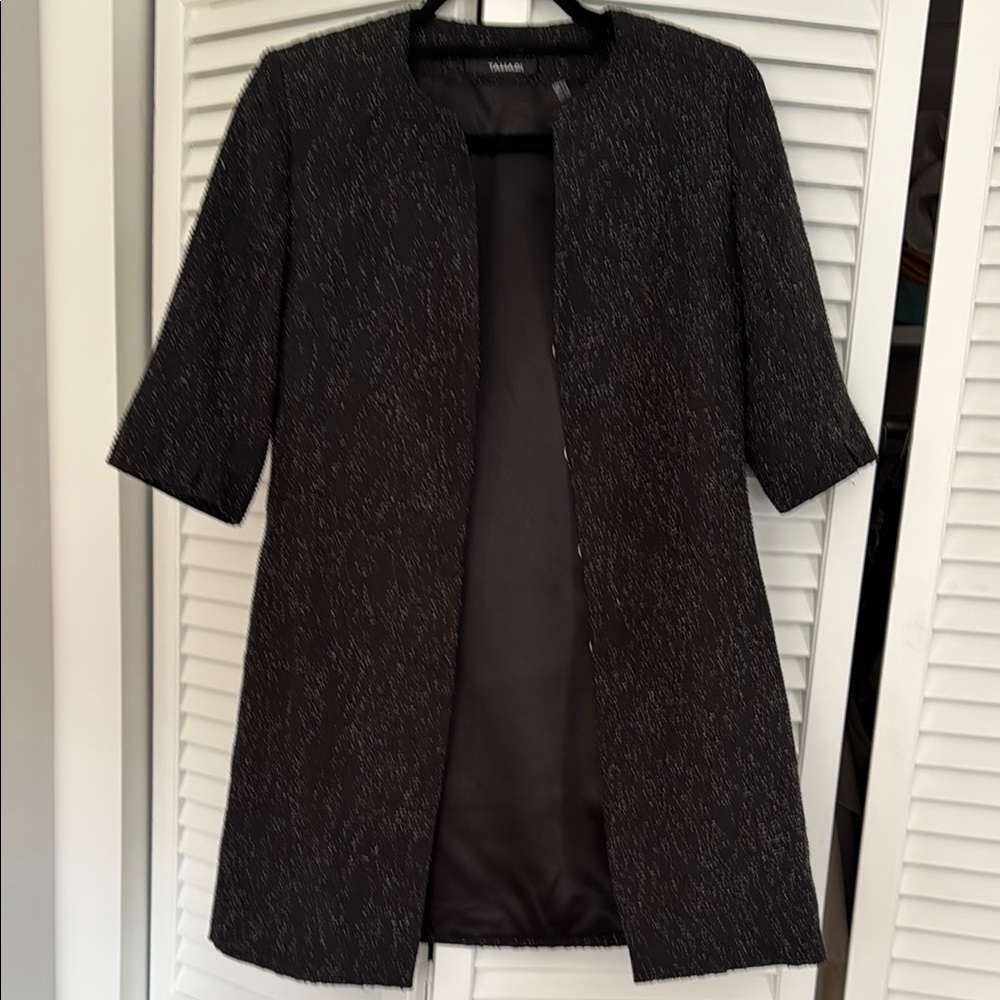 Tahari Black with white texture Dress Jacket 2